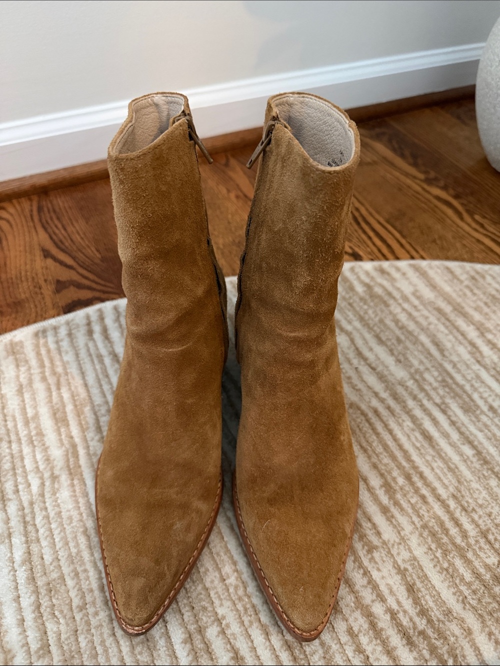 Matisse Tan Suede Pointed-Toe Ankle Boots
